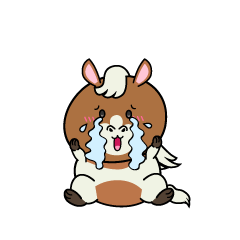 大泣きする小ちゃなポニー