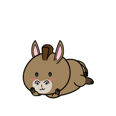 じっと見る小ちゃなロバ