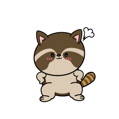 怒る小ちゃなアライグマ