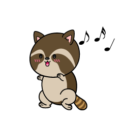 踊る小ちゃなアライグマ