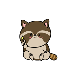 いいねする小ちゃなアライグマ