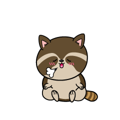 リラックスする小ちゃなアライグマ