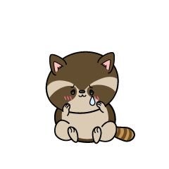 悲しい小ちゃなアライグマ