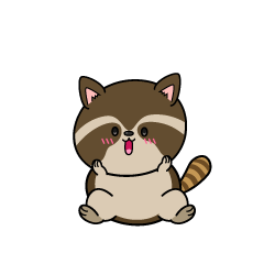 驚く小ちゃなアライグマ