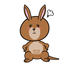 怒る小ちゃなカンガルー