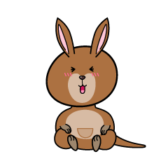 笑う小ちゃなカンガルー