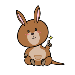 指差しする小ちゃなカンガルー