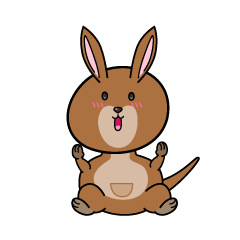 驚く小ちゃなカンガルー