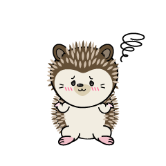 困る小ちゃなハリネズミ