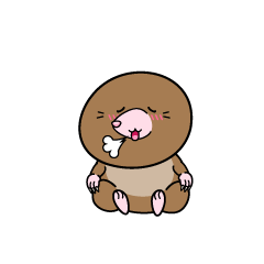リラックスする小ちゃなモグラ