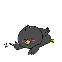 眠る小ちゃなカラス