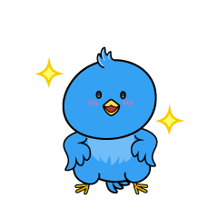 自信満々な小ちゃな青い鳥