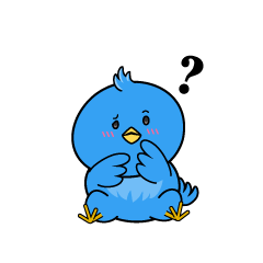 考える小ちゃな青い鳥