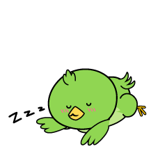 眠る小ちゃな緑の鳥