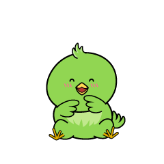 笑顔の小ちゃな緑の鳥