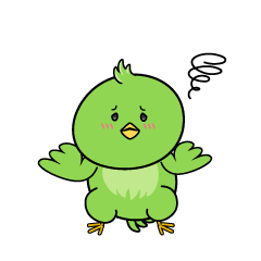 困る小ちゃな緑の鳥