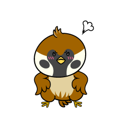 怒る小ちゃなスズメ