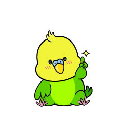 指差しする小ちゃなセキセイインコ