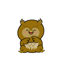 笑顔の小ちゃなフクロウ