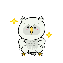 自信満々な小ちゃな白いフクロウ