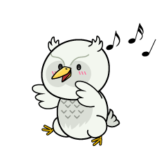 踊る小ちゃな白いフクロウ
