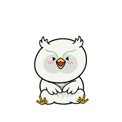 笑う小ちゃな白いフクロウ