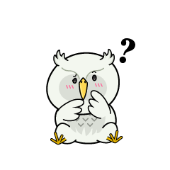 考える小ちゃな白いフクロウ