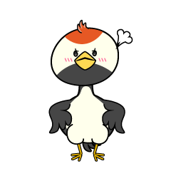 怒る小ちゃな鶴