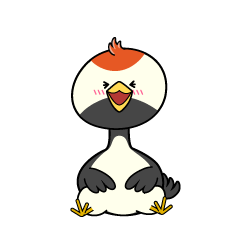 笑う小ちゃな鶴