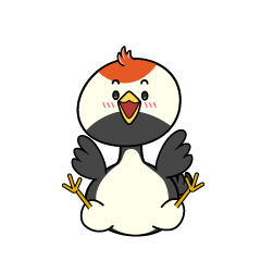 驚く小ちゃな鶴