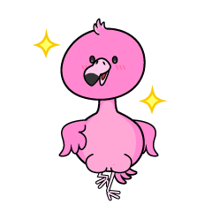 自信満々な小ちゃなフラミンゴ