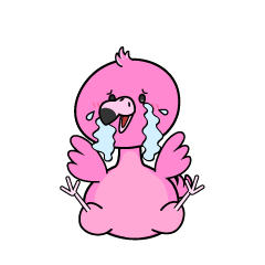 大泣きする小ちゃなフラミンゴ