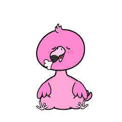 リラックスする小ちゃなフラミンゴ