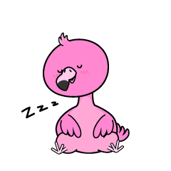 眠る小ちゃなフラミンゴ