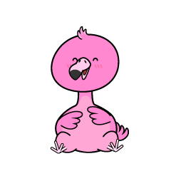 笑顔の小ちゃなフラミンゴ