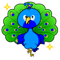 自信満々な小ちゃなクジャク