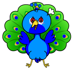 熱意のある小ちゃなクジャク