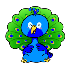 笑顔の小ちゃなクジャク