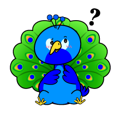 考える小ちゃなクジャク