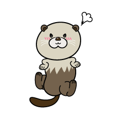 怒る小ちゃなラッコ