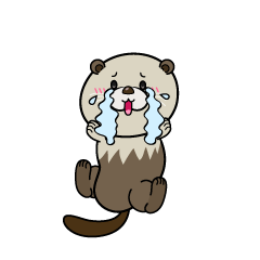 大泣きする小ちゃなラッコ