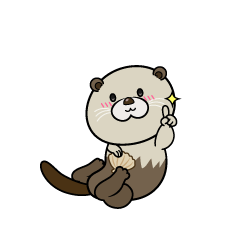 指差しする小ちゃなラッコ