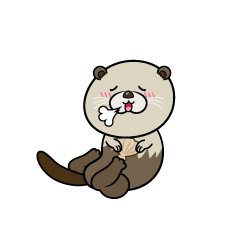 リラックスする小ちゃなラッコ