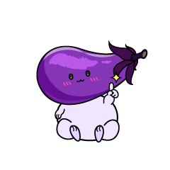 指差しする小ちゃなナス