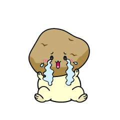 大泣きする小ちゃなじゃがいも