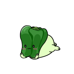 じっと見る小ちゃなピーマン