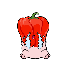 大泣きする小ちゃなパプリカ