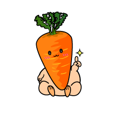 指差しする小ちゃなニンジン