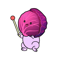 説明する小ちゃな紫キャベツ