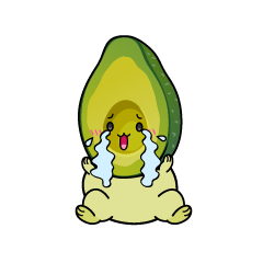 大泣きする小ちゃなアボカド